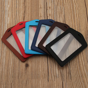 Porte-cartes de crédit en cuir PU pour hommes et femmes, porte-cartes d'<span class=keywords><strong>identité</strong></span>, cartes de bus pour étudiants, porte de visite, badge d'<span class=keywords><strong>identité</strong></span>, couverture - Product Image 6