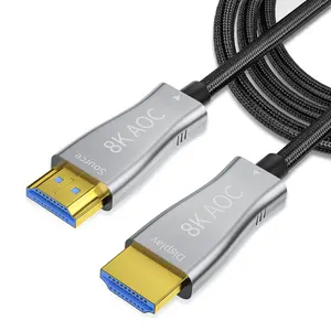 Popular Optical Fiber HDMI 2.1 Cable Optical Fiber HDMI Cable Silver Optical Fiber Cable