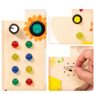Tablero de Control de interruptor de luz LED de madera, juegos sensoriales para niños autistas, juguete educativo para niños, actividades parroquiales - Product Image 5