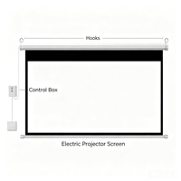 Écran de projection en PVC anti-reflet 16:9 HD 4K, portable, pliable, mural, pour cinéma maison
