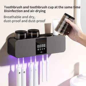 6 <b>Toothbrush</b> <b>Holder</b> UV <b>Toothbrush</b> Sanitizer Digital Display <b>Wall</b> <b>Mounted</b> Electric <b>Toothbrush</b> Organizer for Family Bathroom - Product Image 6