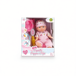 Pupetto Pappa E Pipi Plastic Baby <b>Doll</b> 30cm Feeding Peeing & Sounding Toy for Children - Product Image 2