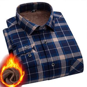 Camicia invernale da <span class=keywords><strong>uomo</strong></span> in <span class=keywords><strong>velluto</strong></span> a doppia faccia foderata in pile e calda camicia da <span class=keywords><strong>uomo</strong></span> di moda - Product Image 2