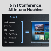 Tableau blanc interactif pour salle de classe, conférence, avec support en alliage d'aluminium, caméra 8MP, résolution 4K, écran multi-touch
