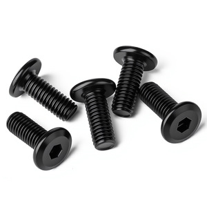Tornillo hexagonal interno de cabeza plana biselada M6 M8, acero al carbono con recubrimiento de zinc negro, clase 8.8, para muebles de madera - Product Image 1