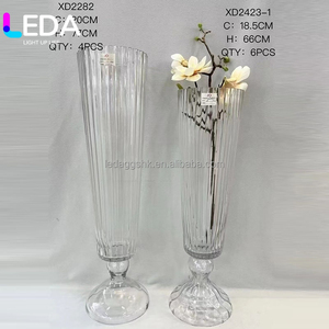Jarrón de Vidrio Transparente de Estilo Clásico de 77 cm/66 cm, Directo de Fábrica LEDA, Centro de Mesa para Decoración de Bodas - Product Image 4
