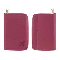 Portefeuille de voyage chic en cuir PU gaufré avec fermeture éclair, style intemporel, multiples emplacements pour cartes, fermeture éclair métallique lisse