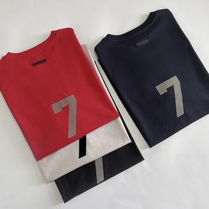 เสื้อยืดลำลองผู้ชาย ESSENTIALS รุ่นที่ 7 คอลเลคชั่น High <span class=keywords><strong>Street</strong></span> ทรงหลวม ผ้าฝ้ายฟล็อก คอกลม แขนสั้น ระบายอากาศได้ดี ซับเหงื่อ - Product Image 3