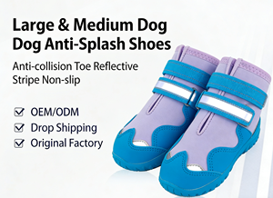 मध्यम बड़े कुत्तों के लिए 360 डिग्री एंटी-स्लिप जूते रक्षक वाटरप्रूफ चिंतनशील स्ट्रिप्स बाहरी पालतू कपड़ा सामान - Product Image 2