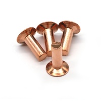 Rivet à tête fraisée en cuivre rouge ST-0073 certifié ISO, finition brillante non revêtue, faible MOQ pour fixation industrielle