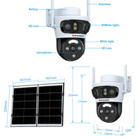 Caméra de sécurité solaire PTZ Ultra HD AOV 4G avec enregistrement 24h/24, panneau solaire, réveil à distance mobile, surveillance extérieure pour ferme, 6MP