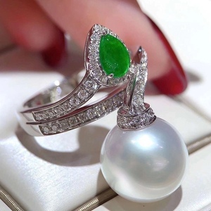 Light Luxury Style S925 Pure Silver Natural Pearl Ring 12-13 MM Round Slightly Flawed Perfect Spring Summer Gift - Product Image 4