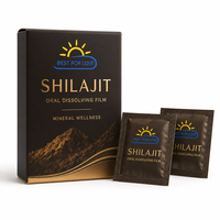 Shilajit Film Oral Dissoluble Riche en Minéraux pour Vitalité Quotidienne, Énergie et Bien-être – Bandes de Suppléments Marque Privée OEM