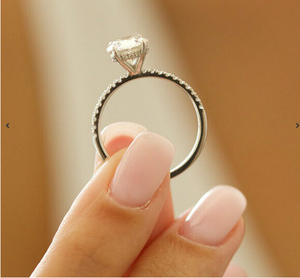 Fantaisie Solitaire unique laboratoire cultivé diamant bague de fiançailles 1ct 2ct 3ct D-VS1 ovale diamant 10k solide or bijoux bague - Product Image 4