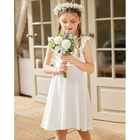 Robes d'été pour filles en gros d'usine, couleur unie, en mousseline de soie, avec empiècements, jolie robe de bal à manches pétales, pour le quotidien et les fêtes