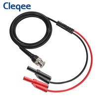 Câble de test Cleqee P1010 BNC vers double prise banane empilable 4 mm, sonde sécurisée 120 cm 500 V 5 A