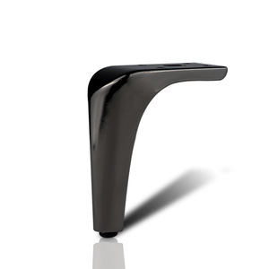 Pied de meuble en métal 10cm 13cm 15cm 18cm Noir mat Noir canon de fusil Titane chromé Robuste Minimaliste Pour table - Product Image 1
