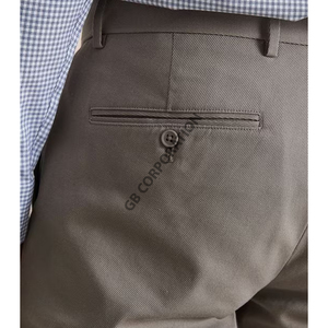 Pantalones de oficina informales para hombre, pantalones de sarga chinos antiarrugas de secado rápido, cómodos, de uso diario, de lona recta informal de negocios - Product Image 6