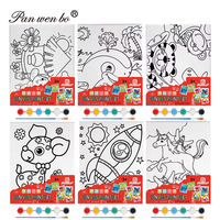 Kit de Pintura DIY Sobre Lienzo Panwenbo de 24*30cm con Pincel y Set de Arte Acrílico, Lienzo Estirado Preimpreso
