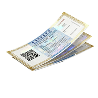 Bons de réduction de luxe anti-contrefaçon avec impression dorée, hologramme et filigrane UV pour restaurants