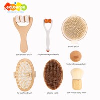 Ensemble de massage tactile en bois pour nourrissons EDUsense, kit de stimulation sensorielle tactile 8 pièces, jouet Montessori