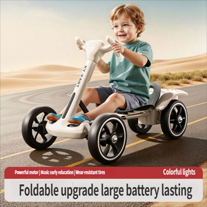 <span class=keywords><strong>Voiture</strong></span> électrique pour enfants à quatre roues, kart télécommandé pour garçons et filles, bébé de 1 à 3 ans, en plastique, rechargeable sur batterie - Product Image 2
