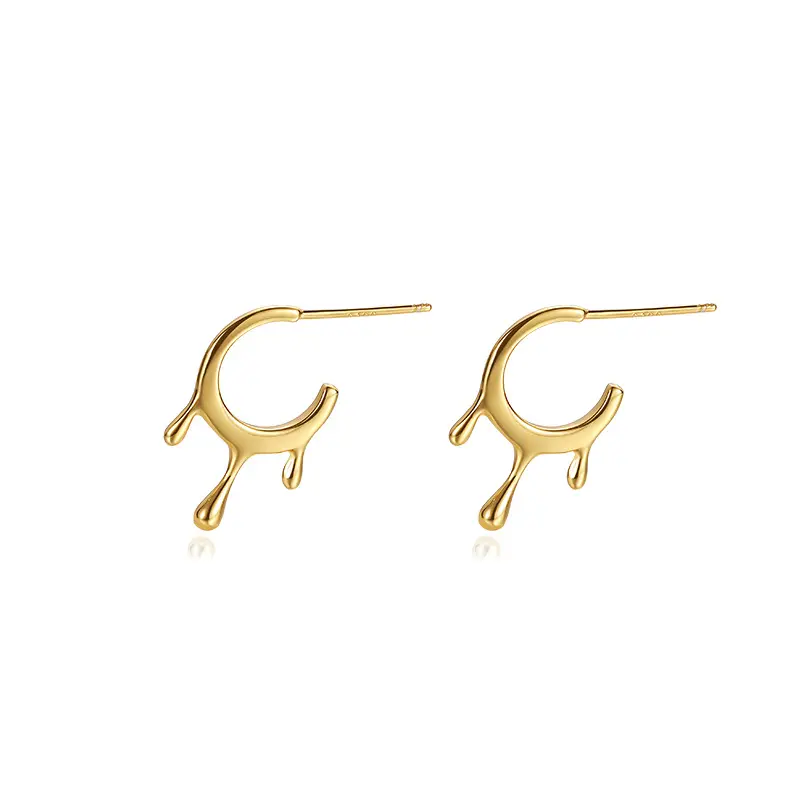 Fancy women gold plated 925 sterling silver custom made stud earrings