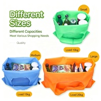 Sac de courses pliable réutilisable avec logo personnalisé, lavable en machine, en polyester 210T, écologique, pour supermarché