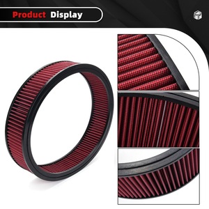 Élément de filtre à air rond de 14 pouces, lavable, à haut débit, pour pièces de modification automobile - Product Image 3