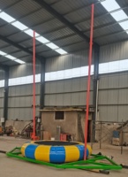 Trampolín Inflable con Ruedas, Estilo Parque de Diversiones, Equipo de Salto de Alta Calidad, Material PP para Uso en Interiores y Exteriores