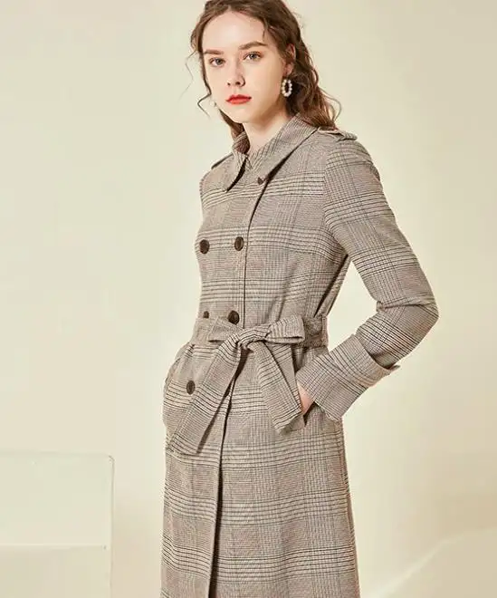 TR Plaid Stoff tausend Vogel Gitter elastischen garn gefärbten Stoff Mode Trenchcoat Mantel Hose Stoff Fabrik Direkt vertrieb