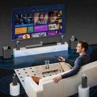 Barre de son A18 entièrement sans fil DSP Atmos pour Home Cinéma et KTV, système d'enceintes TV 4K 60Hz LED Noir USB pour téléviseur HDTV 55 pouces
