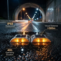 Borne de signalisation routière solaire à LED en aluminium, réflecteur de route étanche IP68, éclairage de sécurité routière, fourniture directe usine