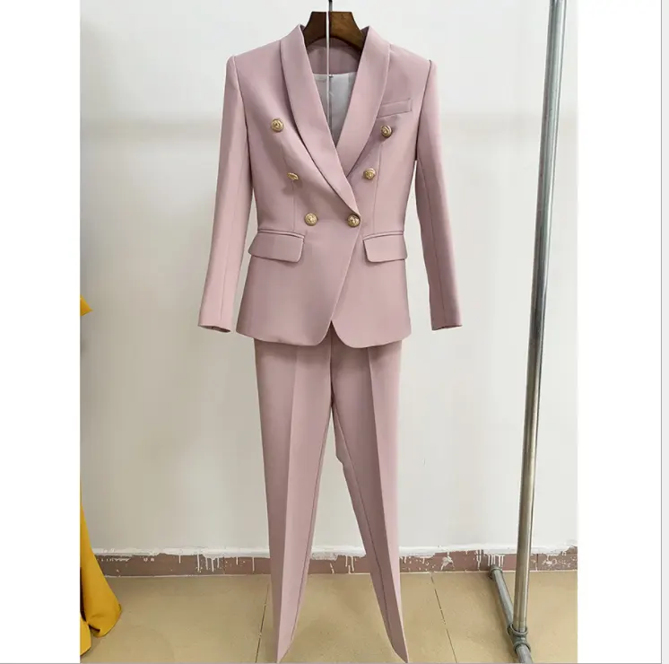 Top Quality Celebrity Long Sleeve 2 Pieces Set Fashion Blazers Two Piece Set Women's Suits