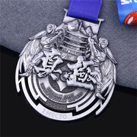 Logo 3D personnalisé Football Sports Médaille de récompense Or Argent Cuivre Plaqué Métal Artisanat avec cordon de ruban de sublimation