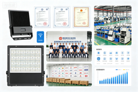 Projecteur LED ultra-mince en aluminium pour terrains de pickleball Guangdong, lumière du jour 6500K, 300W, 240W, 200W, IP65
