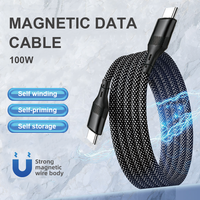 Nouveau câble de charge magnétique OEM ODM 1M, portable, 100W C-C, charge rapide, matériau PVC tressé