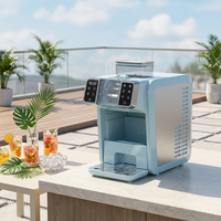 Machine à glaçons carrés et à boissons glacées 2-en-1 avec compresseur, pour comptoir, à dissolution lente, pour bar, autonettoyante, domestique, économe en énergie