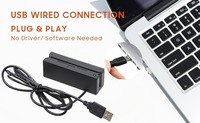 Lector de Tarjetas Magnéticas OEM MSR100 de 3 Pistas, Colector de Datos Hi/Lo, Lector de Tarjetas de Banda Magnética USB para Punto de Venta, Control de Acceso, Tarjetas de Identificación