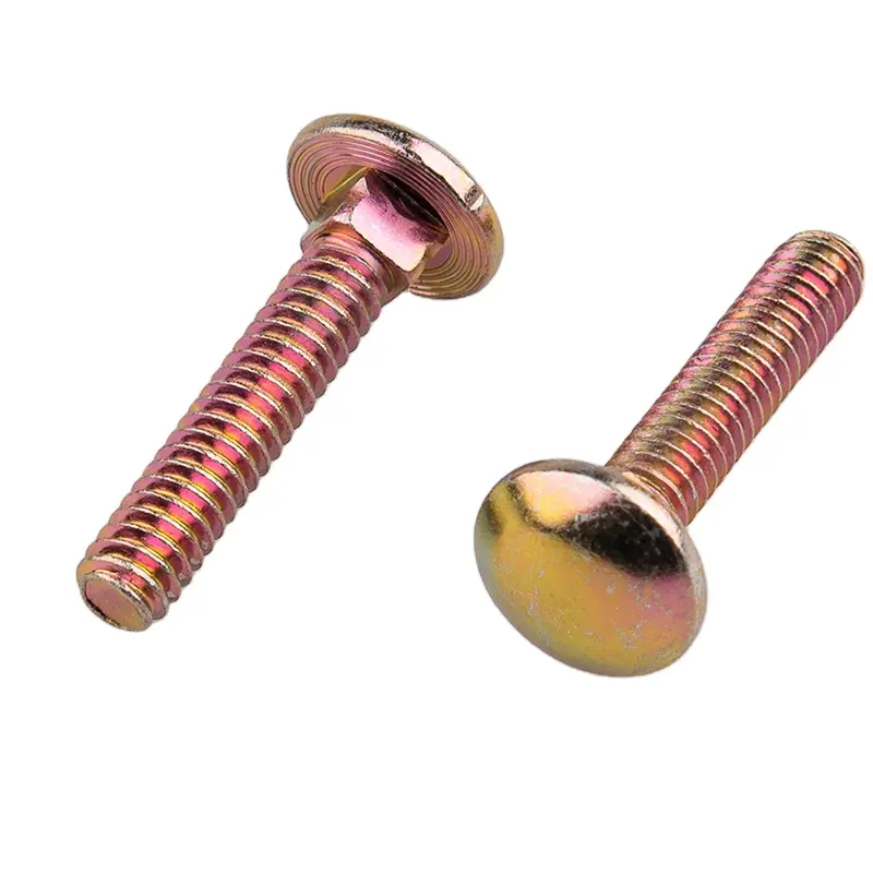Factory wholesale carbon steel yellow zinc plated DIN603 square neck chrome extra large head carriage bolt