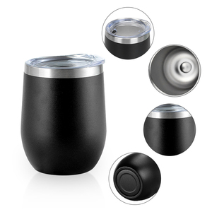 Bicchiere Termico a Forma di Uovo in Acciaio Inox 12oz con Logo Personalizzato, Doppia Parete Isolata, Rivestimento in Polvere, Coperchio in Plastica, Adatto per Acqua Bollente - Product Image 2