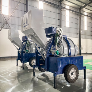 Meilleure bétonnière JZC350 pour la construction rurale, bétonnière mobile diesel 350L avec roues à haute garde au sol - Product Image 4