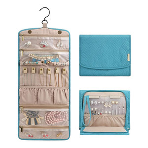 Étui de voyage pliable pour bijoux avec cintre – Organisateur suspendu pour bagues, colliers, bracelets, boucles d'oreilles - Product Image 3