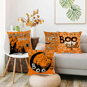 Tùy Chỉnh Vuông Gối Với Jacquard Đổ Xô Thiết Kế Sang Trọng Halloween Bí Ngô Ma Lừa Hoặc Điều Trị Mô Hình Đệm Cho Trang Trí Nội Thất - Product Image 4