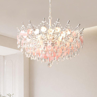 Lámpara de Techo Moderna LED de Estilo Nórdico, Lámpara Colgante de Lujo para Decoración de Sala de Estar o Dormitorio, Estilo Cristal Largo