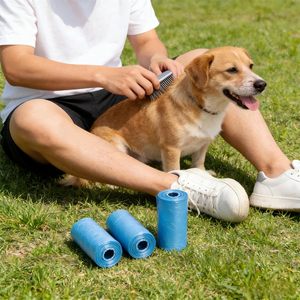 Bolsas para excremento de perro Huamaohengchun, azules, 12.2 * 8.66 pulgadas (31 x 22 cm), material de polietileno - Product Image 6