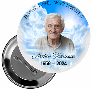 Индивидуальная старинная нержавеющая жестяная жесть памятные значки индивидуального цвета круглые сувениры для запоминания умерших родственников - Product Image 3