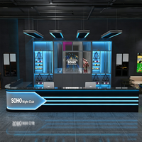 Comptoir de réception de style industriel pour hôtel Esports, KTV et bar de nuit avec éclairage LED