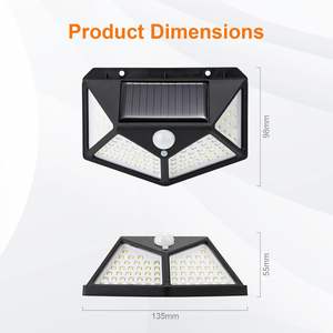 Lampes solaires murales à détecteur de mouvement pour jardin, haute qualité, prix bas, 10 mètres, 100 pièces, 100 LED, étanches, 75 ABS IP65 - Product Image 4