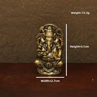 Statue de Bouddha Rétro en Laiton, Ornement Éléphant Thaïlandais, Décoration de Bureau, Artisanat de Collection, à Tenir à la Main